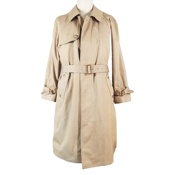 Givenchy Trench Coat men's Medium Beige Rain Classic Wool Liner ALL Season - Picture 1 of 16